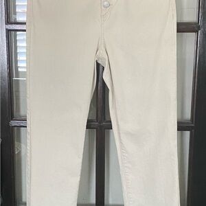 Loft Cream Straight-Leg Jeans, Sz 8